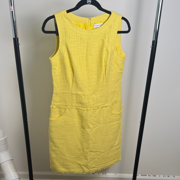 Preppy Calvin Klein Tweed Sheath Sleeveless Business Professional Dress Size 8 - Picture 1 of 8